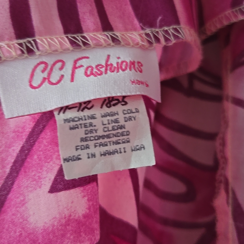 CC Fashions Hawaii Vintage Pink Tropical Princess Seam Maxi Dress Size 11/12 - Picture 5 of 11